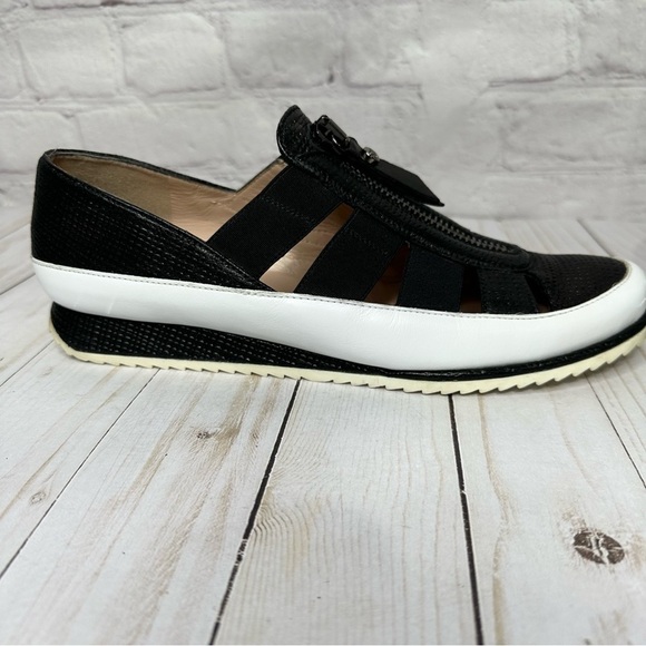 Stuart Weitzman Black and White Getaway Sneakers - Picture 6 of 14